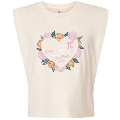 Love Is Like Pi Real Irrational & Never Ending V-day Quote Garment-Dyed Women's Muscle Tee
