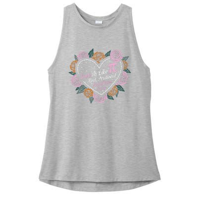 Love Is Like Pi Real Irrational & Never Ending V-day Quote Ladies PosiCharge Tri-Blend Wicking Tank