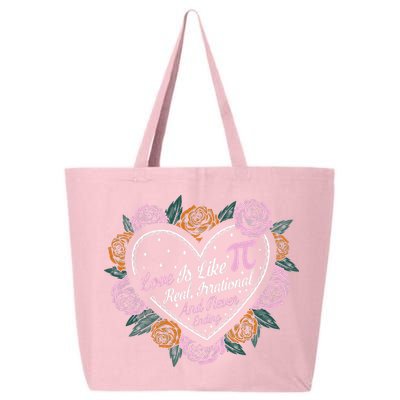 Love Is Like Pi Real Irrational & Never Ending V-day Quote 25L Jumbo Tote
