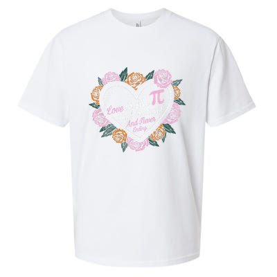 Love Is Like Pi Real Irrational & Never Ending V-day Quote Sueded Cloud Jersey T-Shirt