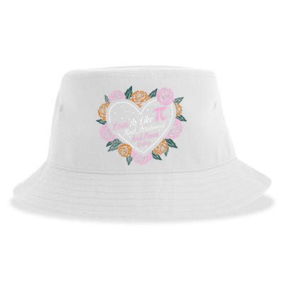 Love Is Like Pi Real Irrational & Never Ending V-day Quote Sustainable Bucket Hat