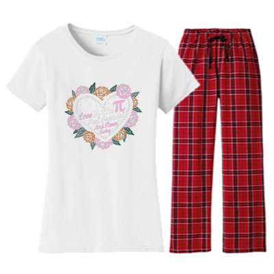 Love Is Like Pi Real Irrational & Never Ending V-day Quote Women's Flannel Pajama Set