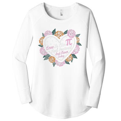 Love Is Like Pi Real Irrational & Never Ending V-day Quote Women's Perfect Tri Tunic Long Sleeve Shirt