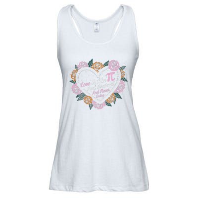 Love Is Like Pi Real Irrational & Never Ending V-day Quote Ladies Essential Flowy Tank