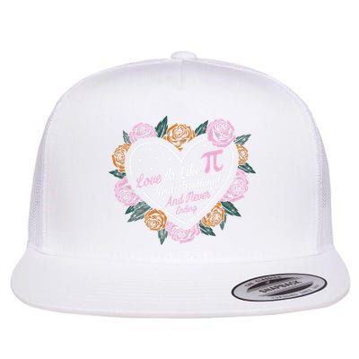 Love Is Like Pi Real Irrational & Never Ending V-day Quote Flatbill Hat