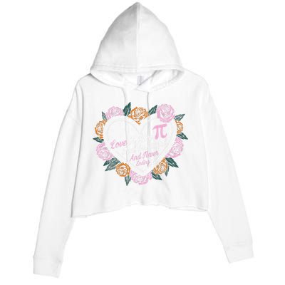 Love Is Like Pi Real Irrational & Never Ending V-day Quote Crop Fleece Hoodie