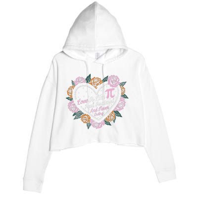 Love Is Like Pi Real Irrational & Never Ending V-day Quote Crop Fleece Hoodie