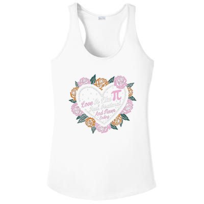 Love Is Like Pi Real Irrational & Never Ending V-day Quote Ladies PosiCharge Competitor Racerback Tank