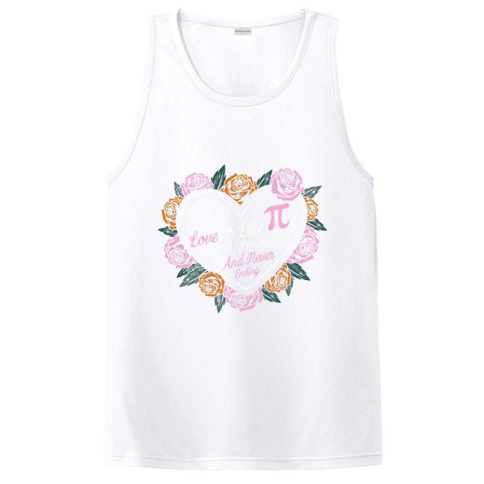 Love Is Like Pi Real Irrational & Never Ending V-day Quote PosiCharge Competitor Tank