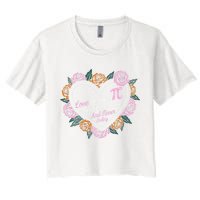 Love Is Like Pi Real Irrational & Never Ending V-day Quote Crop Top