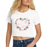 Love Is Like Pi Real Irrational & Never Ending V-day Quote Crop Top