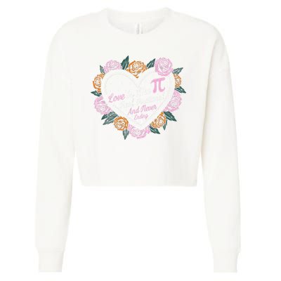 Love Is Like Pi Real Irrational & Never Ending V-day Quote Cropped Pullover Crew