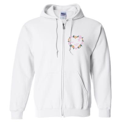 Love Is Like Pi Real Irrational & Never Ending V-day Quote Full Zip Hoodie