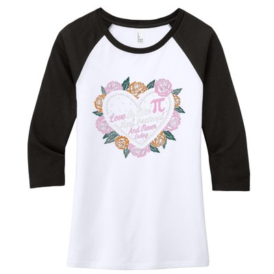 Love Is Like Pi Real Irrational & Never Ending V-day Quote Women's Tri-Blend 3/4-Sleeve Raglan Shirt