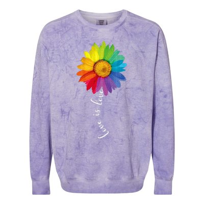 Love Is Love Rainbow Sunflower Lgbt G.A.Y Lesbian Pride Gifts Colorblast Crewneck Sweatshirt