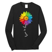 Love Is Love Rainbow Sunflower Lgbt G.A.Y Lesbian Pride Gifts Long Sleeve Shirt