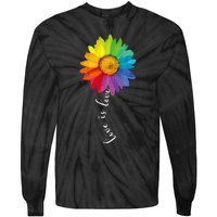 Love Is Love Rainbow Sunflower Lgbt G.A.Y Lesbian Pride Gifts Tie-Dye Long Sleeve Shirt