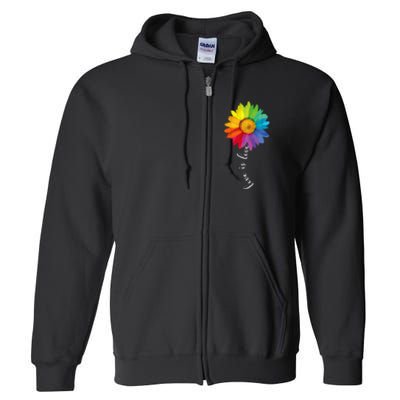 Love Is Love Rainbow Sunflower Lgbt G.A.Y Lesbian Pride Gifts Full Zip Hoodie