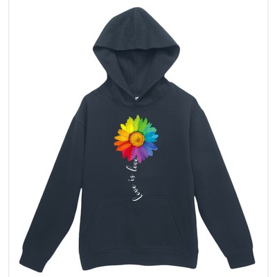 Love Is Love Rainbow Sunflower Lgbt G.A.Y Lesbian Pride Gifts Urban Pullover Hoodie