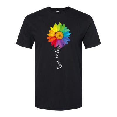 Love Is Love Rainbow Sunflower Lgbt G.A.Y Lesbian Pride Gifts Softstyle CVC T-Shirt