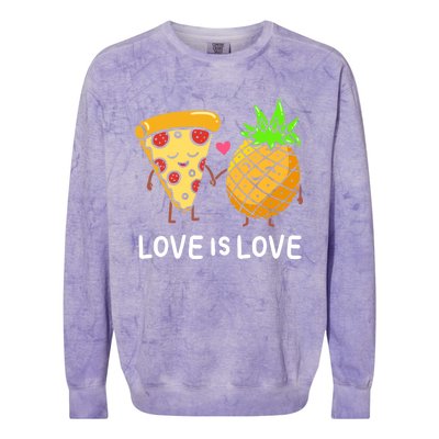 Love Is Love Clothing Gift For Valentine Funny Pizza Lover Funny Gift Colorblast Crewneck Sweatshirt