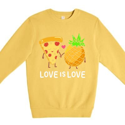 Love Is Love Clothing Gift For Valentine Funny Pizza Lover Funny Gift Premium Crewneck Sweatshirt