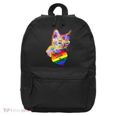 Love Is Love Retro Cat Pride Month 16 in Basic Backpack