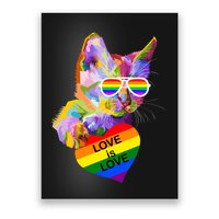Love Is Love Retro Cat Pride Month Poster