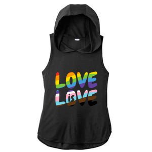 LOVE IS LOVE Ladies PosiCharge Tri-Blend Wicking Draft Hoodie Tank