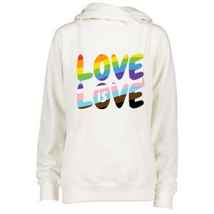 LOVE IS LOVE Womens Funnel Neck Pullover Hood