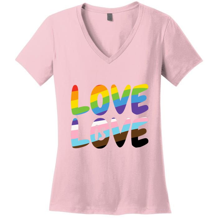 LOVE IS LOVE Women's V-Neck T-Shirt