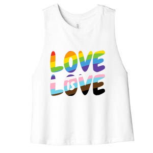 LOVE IS LOVE Women's Racerback Cropped Tank