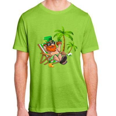 Lucky Irish Leprechaun Hawaiian Surfing St Patrick Day Retro Gift Adult ChromaSoft Performance T-Shirt