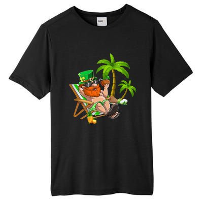 Lucky Irish Leprechaun Hawaiian Surfing St Patrick Day Retro Gift Tall Fusion ChromaSoft Performance T-Shirt