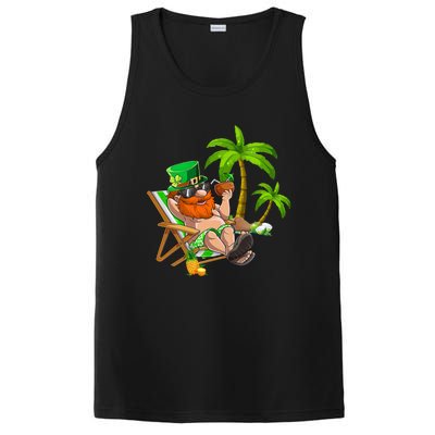 Lucky Irish Leprechaun Hawaiian Surfing St Patrick Day Retro Gift PosiCharge Competitor Tank