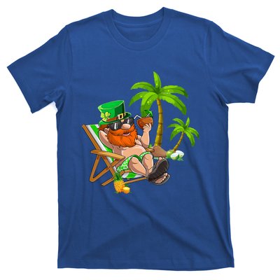 Lucky Irish Leprechaun Hawaiian Surfing St Patrick Day Retro Gift T-Shirt