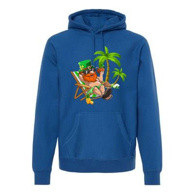 Lucky Irish Leprechaun Hawaiian Surfing St Patrick Day Retro Gift Premium Hoodie