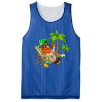 Lucky Irish Leprechaun Hawaiian Surfing St Patrick Day Retro Gift Mesh Reversible Basketball Jersey Tank