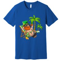 Lucky Irish Leprechaun Hawaiian Surfing St Patrick Day Retro Gift Premium T-Shirt