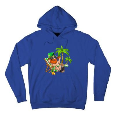 Lucky Irish Leprechaun Hawaiian Surfing St Patrick Day Retro Gift Tall Hoodie