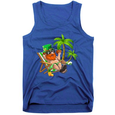 Lucky Irish Leprechaun Hawaiian Surfing St Patrick Day Retro Gift Tank Top