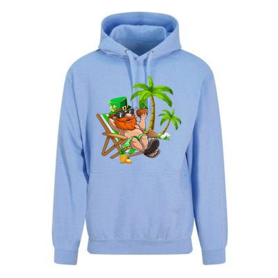 Lucky Irish Leprechaun Hawaiian Surfing St Patrick Day Retro Gift Unisex Surf Hoodie