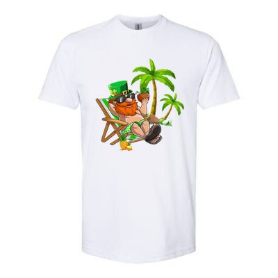 Lucky Irish Leprechaun Hawaiian Surfing St Patrick Day Retro Gift Softstyle CVC T-Shirt