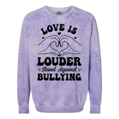 Love Is Louder Anti Bullying Kids Unity Day Orange Be Kind Colorblast Crewneck Sweatshirt