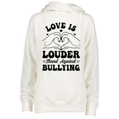 Love Is Louder Anti Bullying Kids Unity Day Orange Be Kind Womens Funnel Neck Pullover Hood