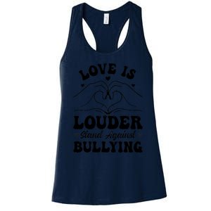 Love Is Louder Anti Bullying Kids Unity Day Orange Be Kind Women's Racerback Tank