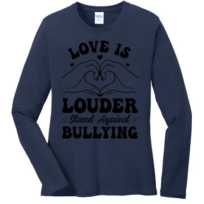 Love Is Louder Anti Bullying Kids Unity Day Orange Be Kind Ladies Long Sleeve Shirt