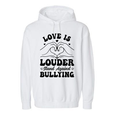 Love Is Louder Anti Bullying Kids Unity Day Orange Be Kind Garment-Dyed Fleece Hoodie