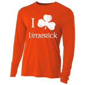 Limerick Ireland Love Irish Shamrock Heart St Paddys Day Gift Cooling Performance Long Sleeve Crew