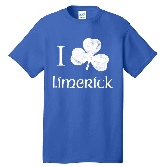 Limerick Ireland Love Irish Shamrock Heart St Paddys Day Gift Tall T-Shirt